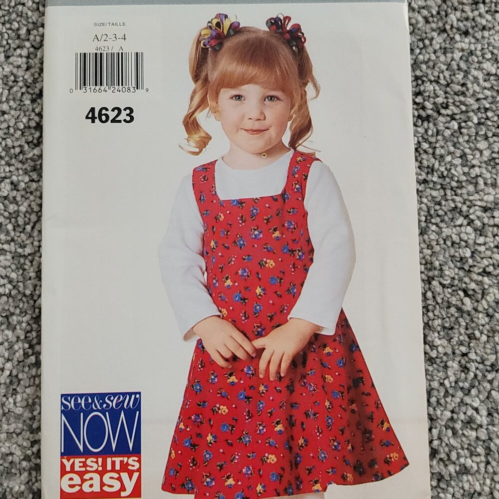 🛍️ BUNDLE ONLY*** Girls Dress Pattern #4623  New Uncut   Size  2 to  3-4